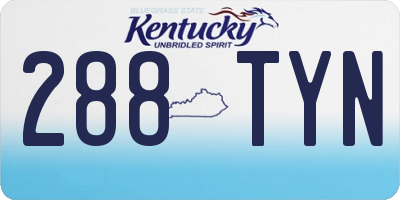 KY license plate 288TYN