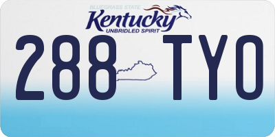 KY license plate 288TYO