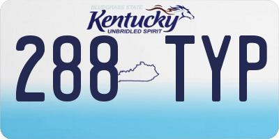 KY license plate 288TYP