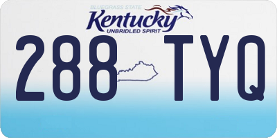KY license plate 288TYQ