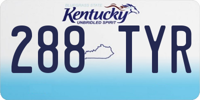 KY license plate 288TYR