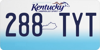 KY license plate 288TYT