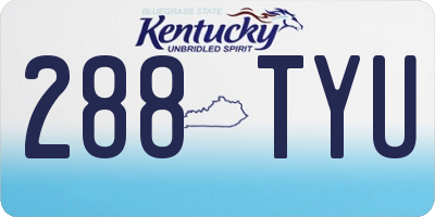 KY license plate 288TYU