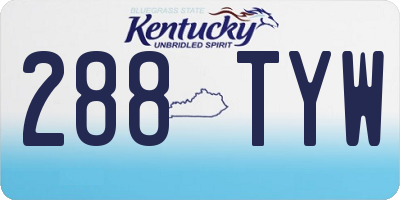 KY license plate 288TYW