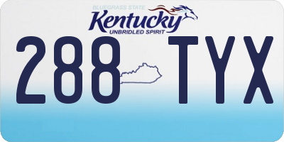KY license plate 288TYX