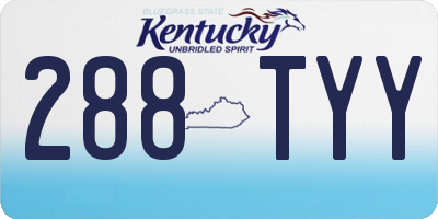 KY license plate 288TYY