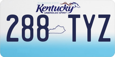 KY license plate 288TYZ