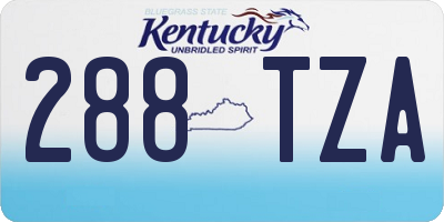 KY license plate 288TZA