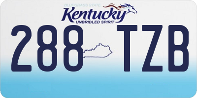 KY license plate 288TZB