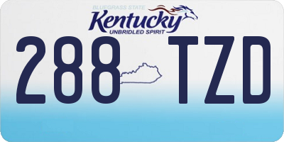 KY license plate 288TZD