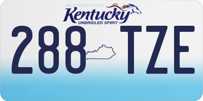 KY license plate 288TZE
