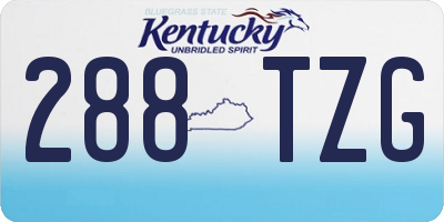 KY license plate 288TZG