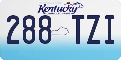 KY license plate 288TZI