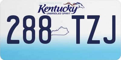 KY license plate 288TZJ