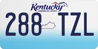 KY license plate 288TZL