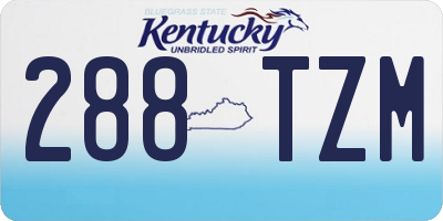 KY license plate 288TZM