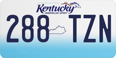 KY license plate 288TZN