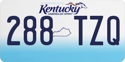 KY license plate 288TZQ