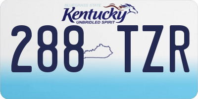 KY license plate 288TZR