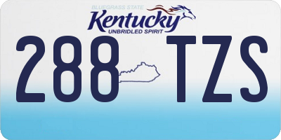 KY license plate 288TZS