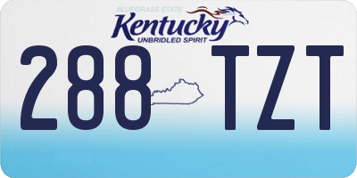 KY license plate 288TZT