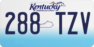 KY license plate 288TZV