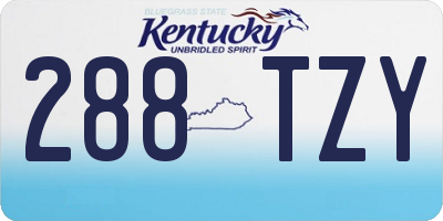 KY license plate 288TZY