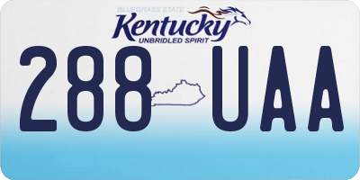 KY license plate 288UAA