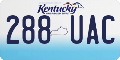 KY license plate 288UAC