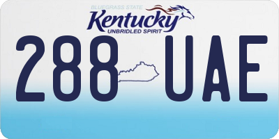 KY license plate 288UAE