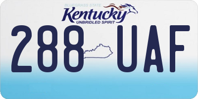 KY license plate 288UAF