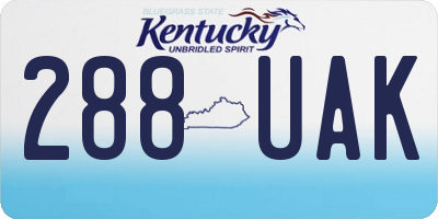 KY license plate 288UAK