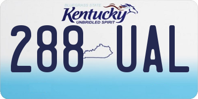 KY license plate 288UAL