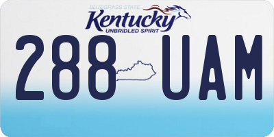KY license plate 288UAM