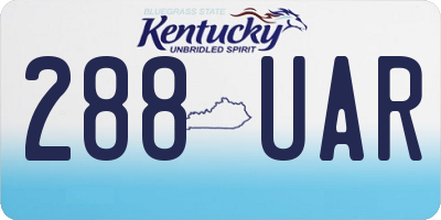 KY license plate 288UAR