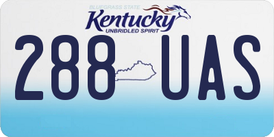 KY license plate 288UAS
