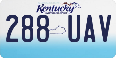 KY license plate 288UAV
