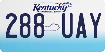KY license plate 288UAY