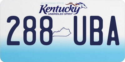 KY license plate 288UBA