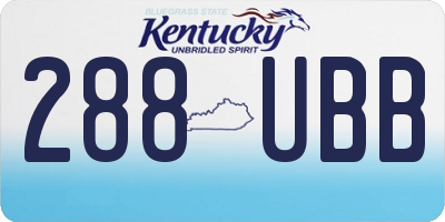 KY license plate 288UBB