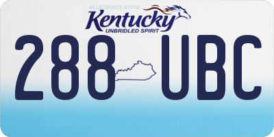 KY license plate 288UBC