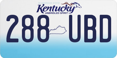KY license plate 288UBD