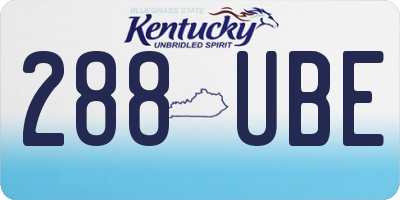 KY license plate 288UBE