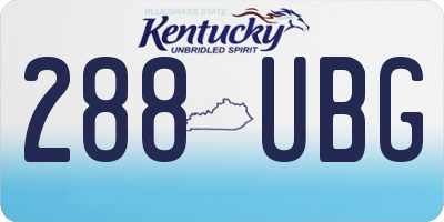 KY license plate 288UBG
