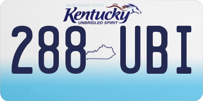 KY license plate 288UBI
