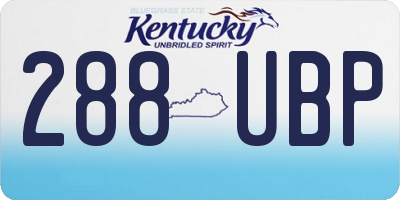 KY license plate 288UBP