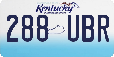 KY license plate 288UBR
