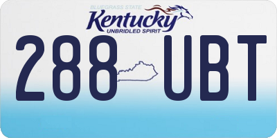 KY license plate 288UBT
