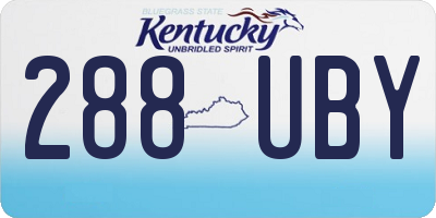 KY license plate 288UBY