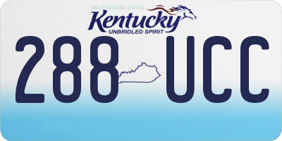 KY license plate 288UCC